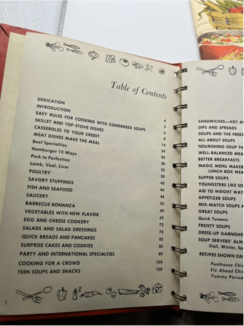 Vintage Campbell Cookbook Cooking With Soup Spiral Bound 608 Recipes Illustrated